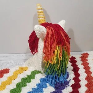 Magical 2 - in - 1 Rainbow Unicorn Hooded Blanket Crochet Pattern – Perfect Wearable Gift for Kids & Adults, Ideal for Christmas & Birthdays! - Download your crochet pattern now and start creating!